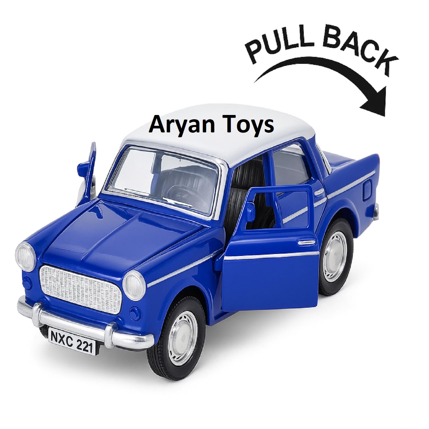 Sheel® Pull Back Vintage Toy Car – Fiat Queen 70 Padmini Model